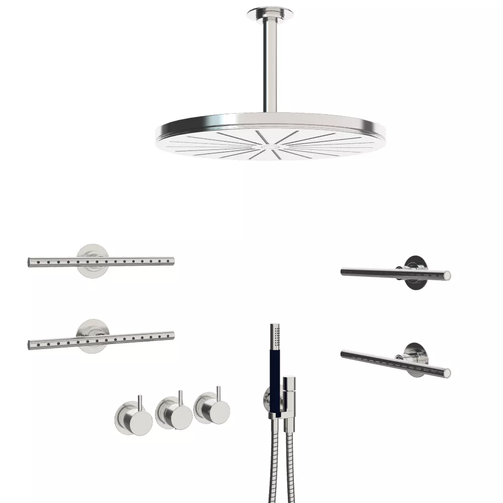 vola Combi-21 Unterputz-Brause-Thermostat mit 3-Wege-Umstellung, Hebel:25mm, chrom-Combi-21-16