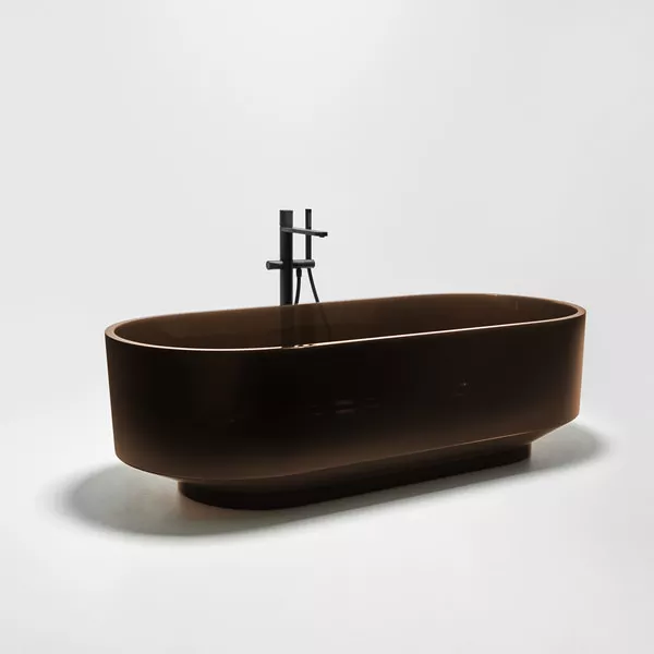 antoniolupi BORGHI freistehende Badewanne aus Cristalmood®, 180x75x53cm, barrique, Ablaufgarnitur chrom-BORGHI180LU_BARRIQUE