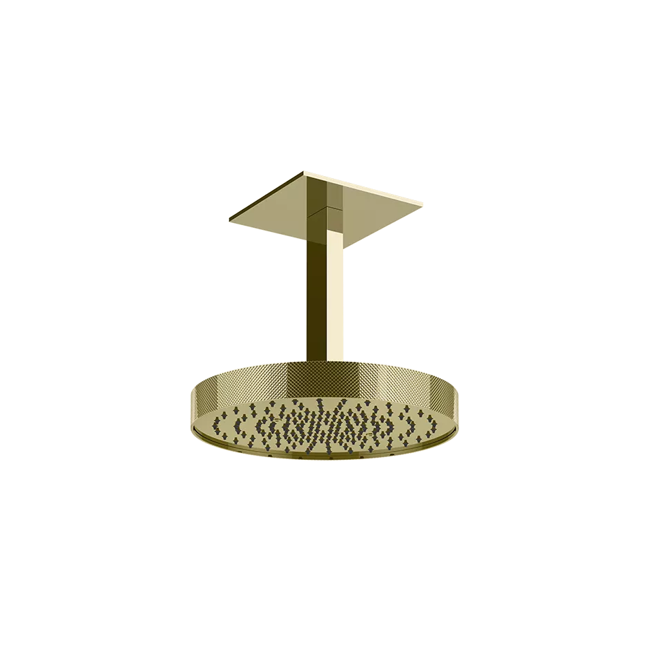 Gessi ANELLO schwenkbare Antikalk-Kopfbrause zur Deckenmontage, Durchmesser: 300mm, mit Gelenk, Deckenarm 276mm und quadratischer Rosette 160mm, Funktion: Regen, 1/2 Anschluss, Oberfläche Diamantato, messing PVD - 63472710 Gessi ANELLO schwenkbare Antikalk-Kopfbrause zur Deckenmontage, Durchmesser: 300mm, mit Gelenk, Deckenarm 276mm und quadratischer Rosette 160mm, Funktion: Regen, 1/2 Anschluss, Oberfläche Diamantato, messing PVD - 63472710