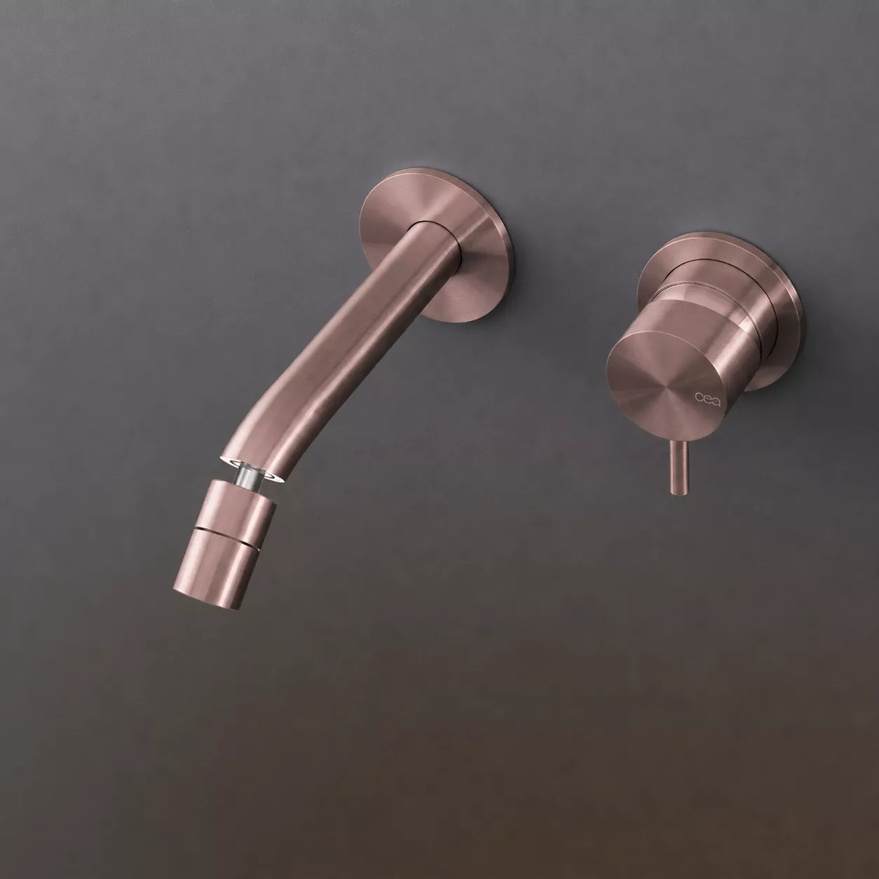 cea MIL 36 Wand-Waschtisch-Eingriffmischer mit beweglichem Perlator, Ausladung: 165mm, bronze satiniert - MIL36ZS cea MIL 36 Wand-Waschtisch-Eingriffmischer mit beweglichem Perlator, Ausladung: 165mm, bronze satiniert - MIL36ZS