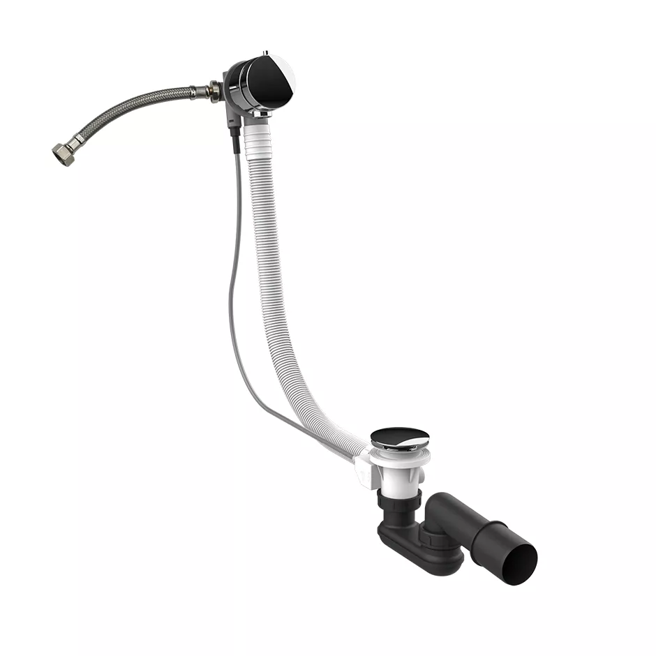 Gessi 316 Ab- und Überlaufgarnitur für Badewannen mit Befüllung aus Überlauf, Kabellänge: 700mm, 1/2 Anschluss, chrom - 01080031