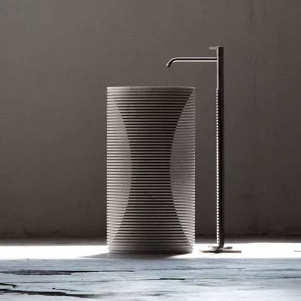 antoniolupi INTROVERSO freistehendes Waschbecken, D:45cm, H:85cm, bianco carrara-INTROVERSO2