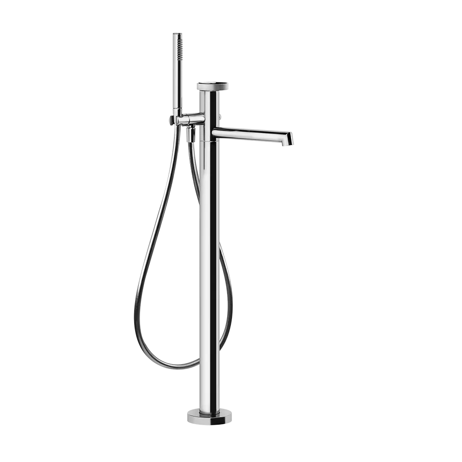 Gessi ANELLO Außenteil für freistehenden Wannenmischer mit Auslauf, Ausladung: 260mm, mit automatischem 2-Wege-Umsteller zum Ziehen, Schlauch 1,50m, Brausehalter und Antikalk-Handbrause, chrom - 63328031 Gessi ANELLO Außenteil für freistehenden Wannenmischer mit Auslauf, Ausladung: 260mm, mit automatischem 2-Wege-Umsteller zum Ziehen, Schlauch 1,50m, Brausehalter und Antikalk-Handbrause, chrom - 63328031