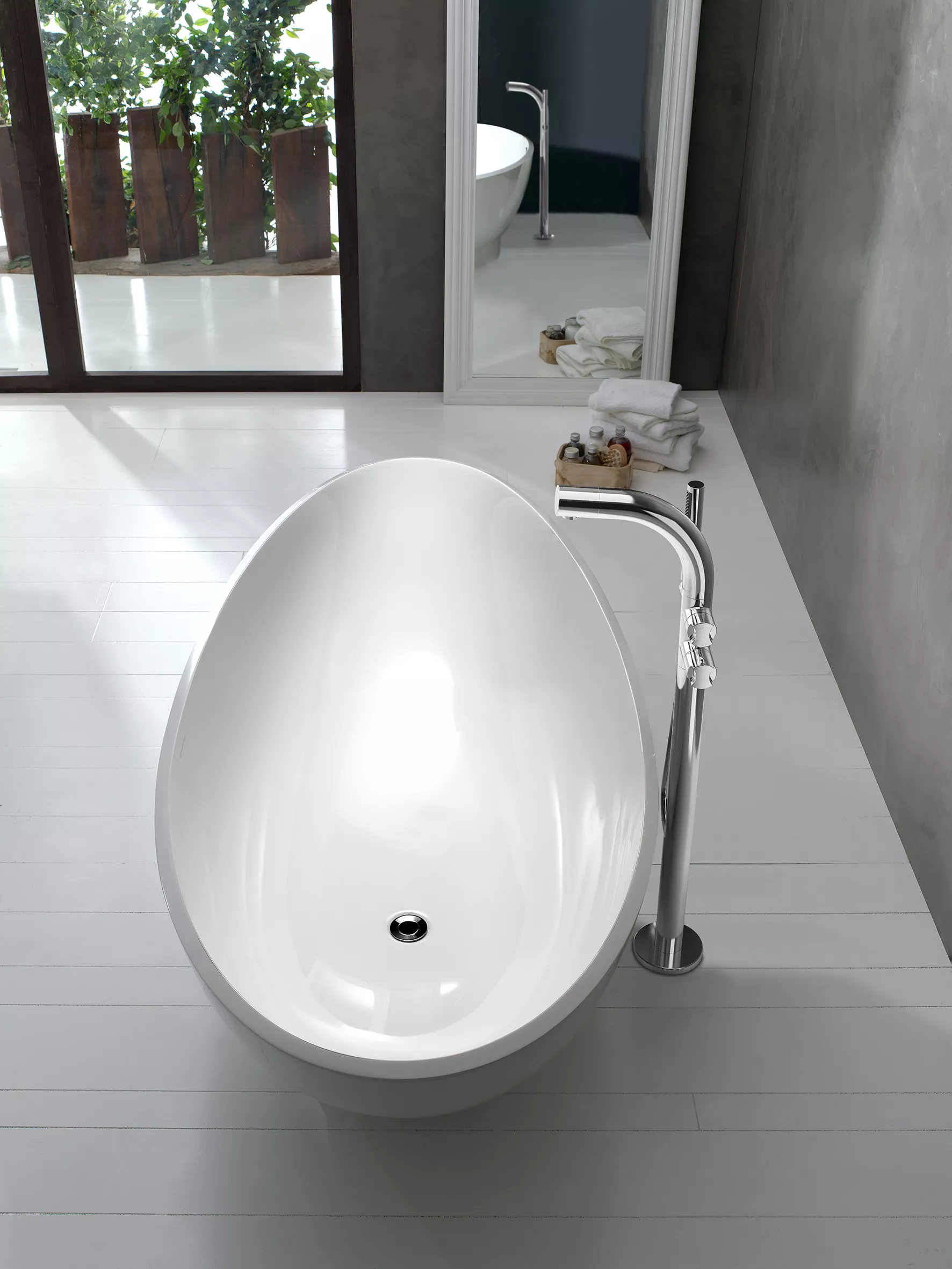 victoria + albert NAPOLI freistehende Badewanne, 190x85x50cm-NAPM-N-SM-NO