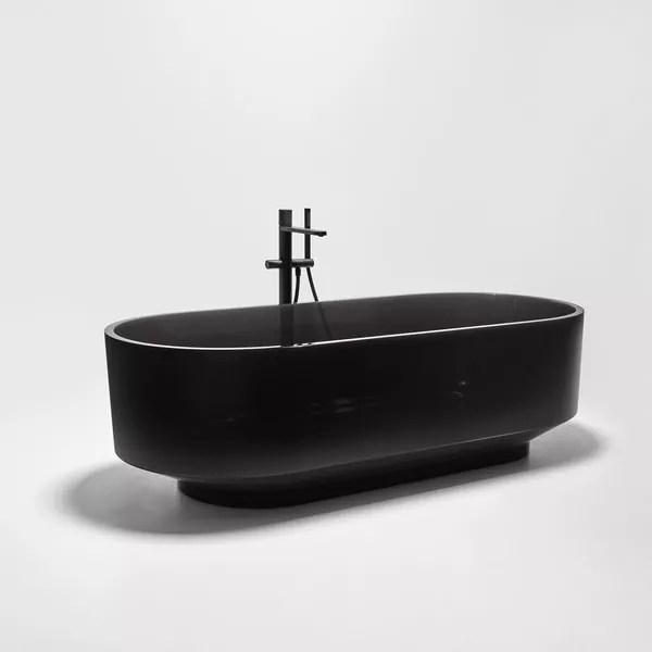 antoniolupi BORGHI freistehende Badewanne aus Cristalmood®, 180x75x53cm, fumé, Ablaufgarnitur chrom-BORGHI180LU_FUME