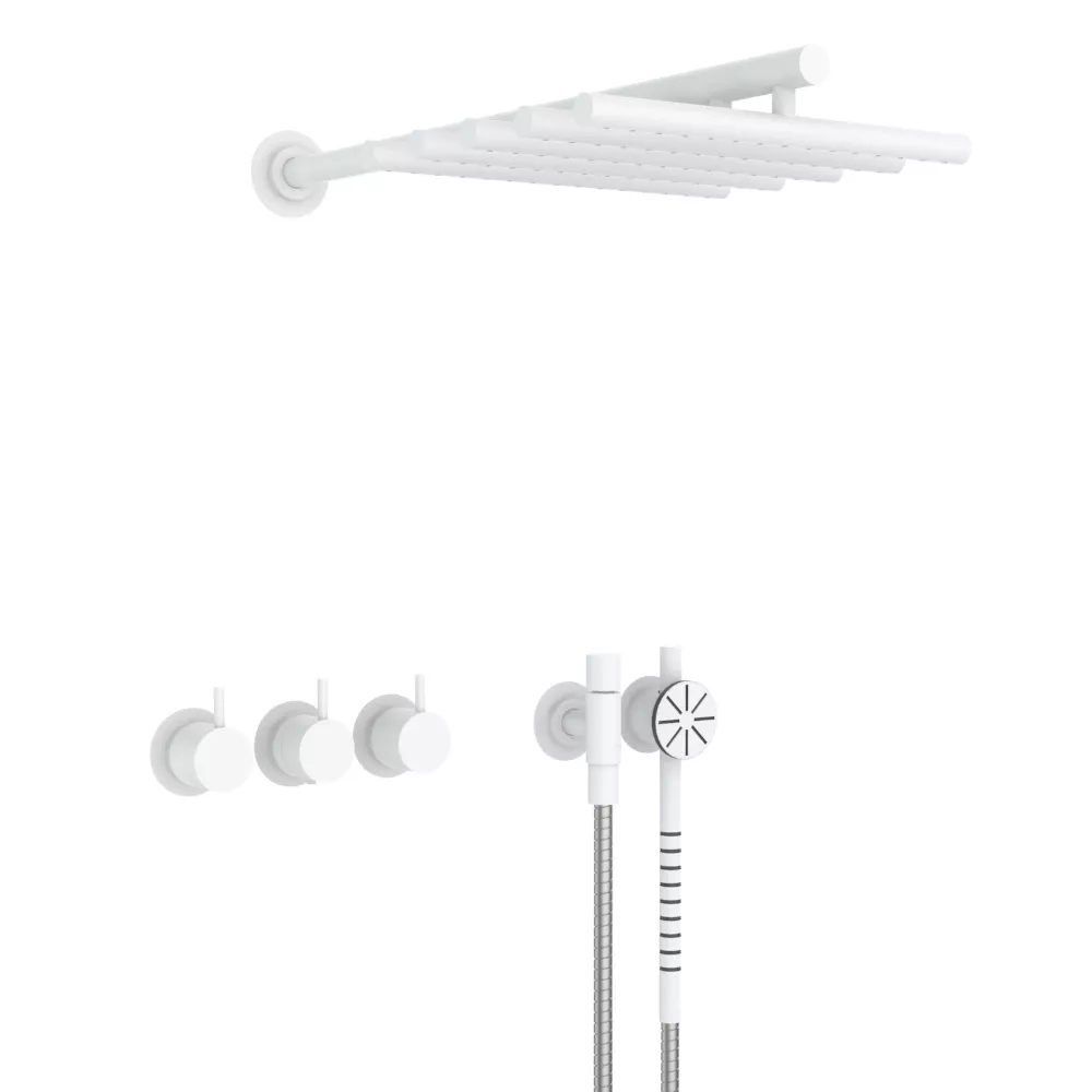 vola 5471S-051 Unterputz-Brause-Thermostat, Wand-Regenbrause 050, Hebel:25mm, weiß matt-5471S-051-28