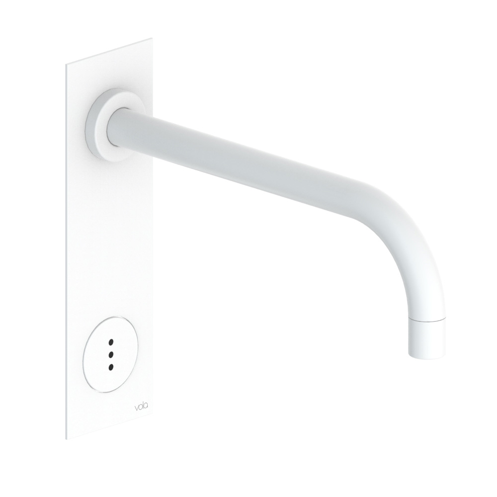 vola 4322 berührungsloses UP-Waschtisch-Auslaufventil, Ausladung:225mm, ohne Temperatureinstellung, Batteriebetrieb, weiß matt-4322-28