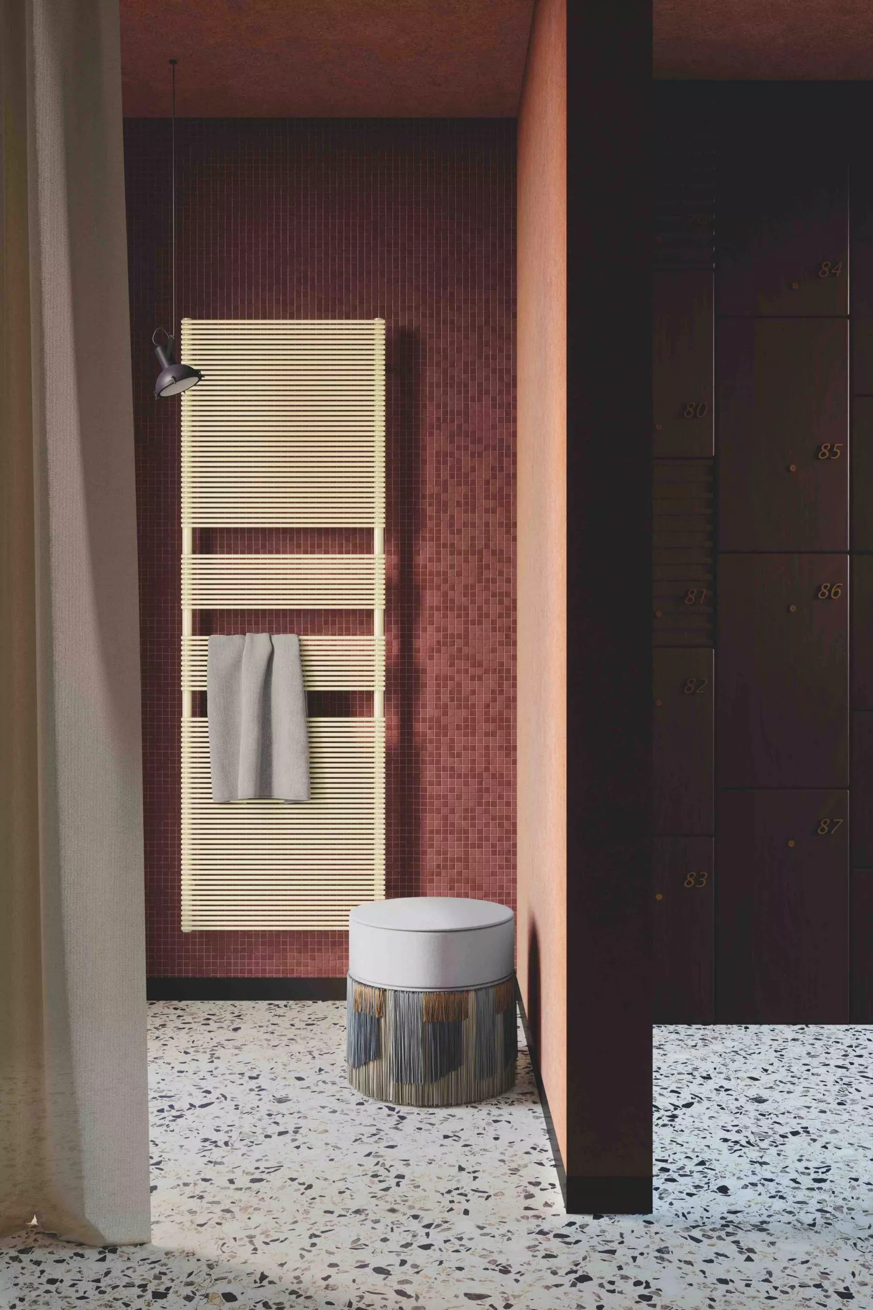 Tubes Radiatori BATH 10 elektrischer Handtuchwärmer mit Design-Verschlusskappe und Standard-Halterung, Breite: 60cm, Höhe: 181cm, galvanisierte Oberfläche nach Kategorie G5-BA10ELG#180060T0ST-G5
