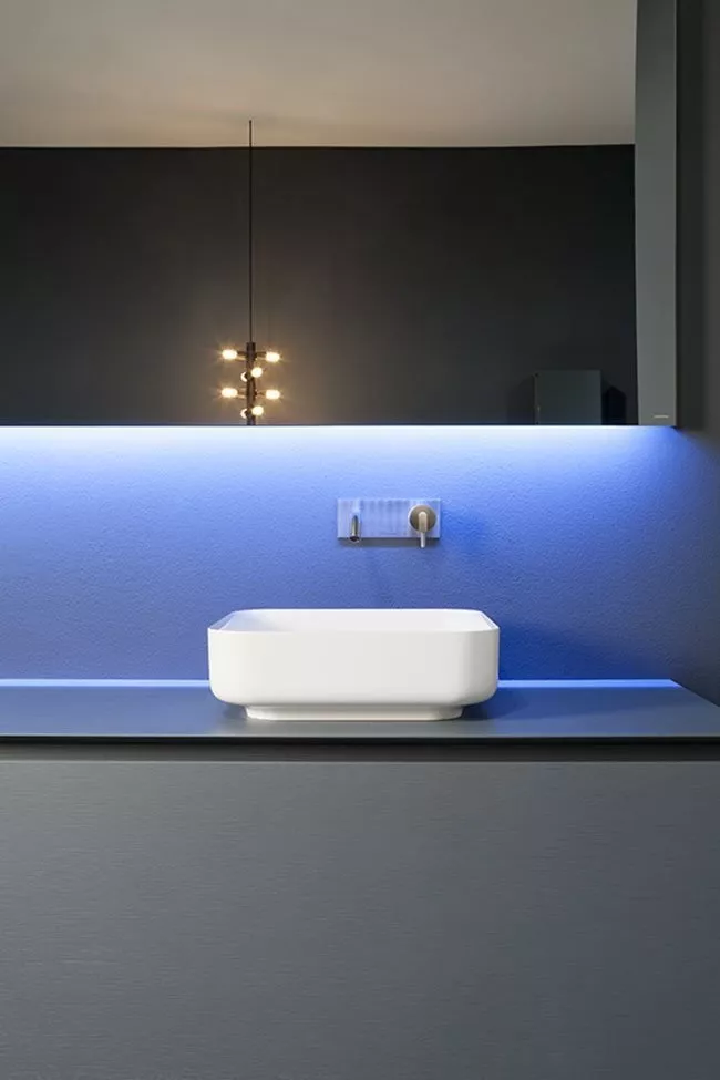 antoniolupi BOLOMOOD quadratisches Aufsatzbecken aus Flumood®, 40x40cm, weiß matt-BOLOMOOD40-2
