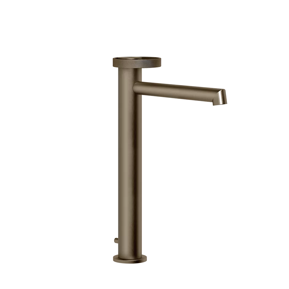 Gessi ANELLO Waschtisch-Einhebelmischer mit Auslauf zur Tischmontage, Ausladung: 174mm, hohe Version, mit Ablaufgarnitur, 3/8 Anschluss, coffee bronze gebürstet PVD - 63305761
