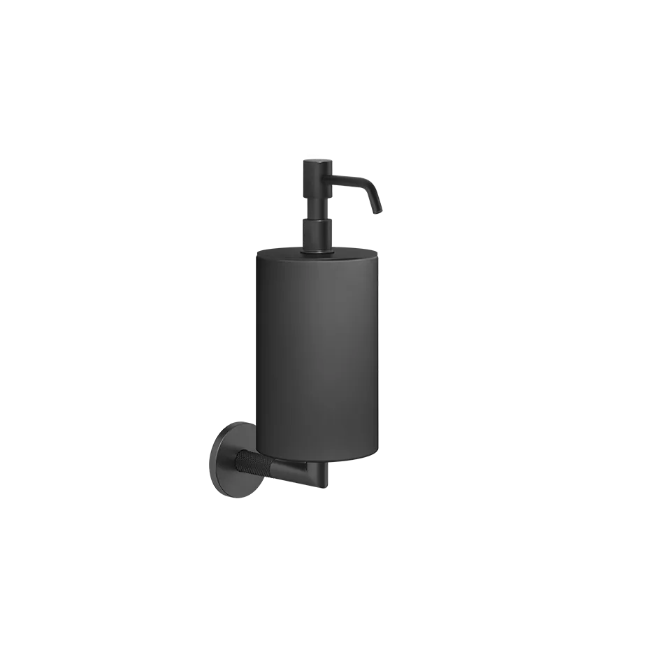 Gessi ANELLO Seifenspender zur Wandmontage, mit schwarzem Behälter, schwarz matt - 63714299 Gessi ANELLO Seifenspender zur Wandmontage, mit schwarzem Behälter, schwarz matt - 63714299
