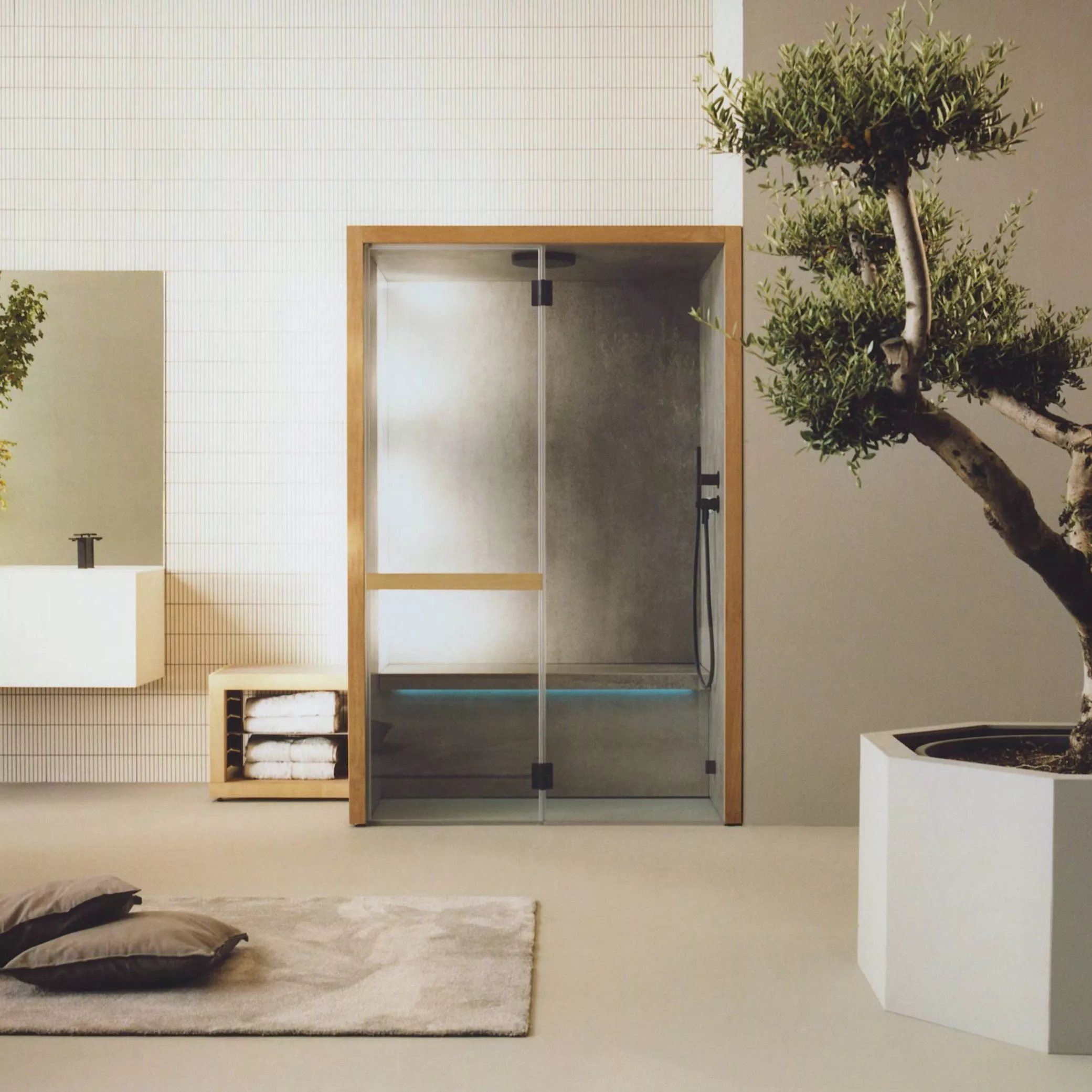 effe NATURAL H Sauna, B:140cm, H:214cm, T:105cm, thermisch behandeltes Espenholz-NT20000001