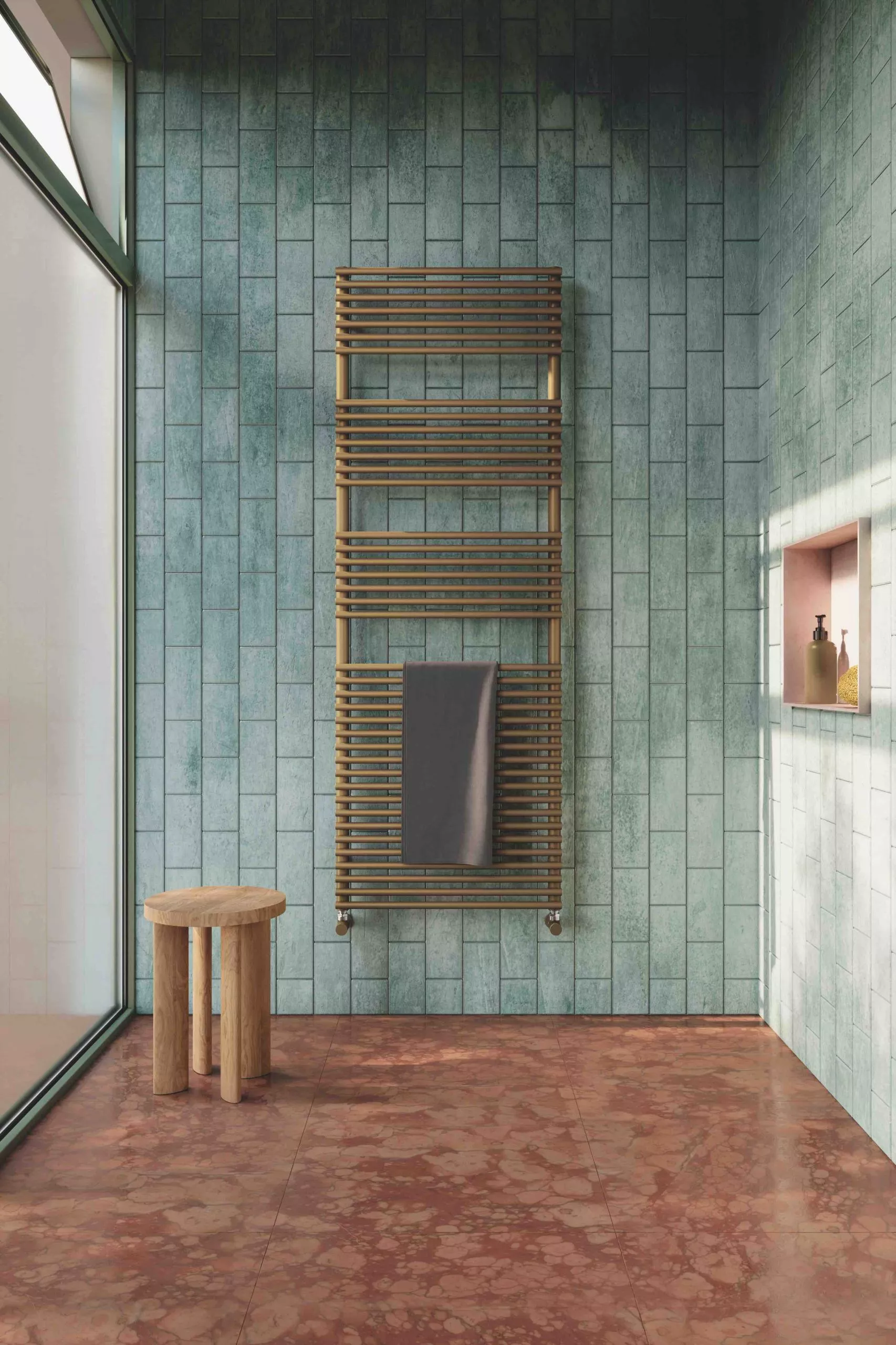 Tubes Radiatori BATH 20 elektrischer Handtuchwärmer mit Design-Verschlusskappe und Standard-Halterung, Breite: 60cm, Höhe: 196cm, lackiert nach Kategorie C3-BA20EL#190060T0ST-C3