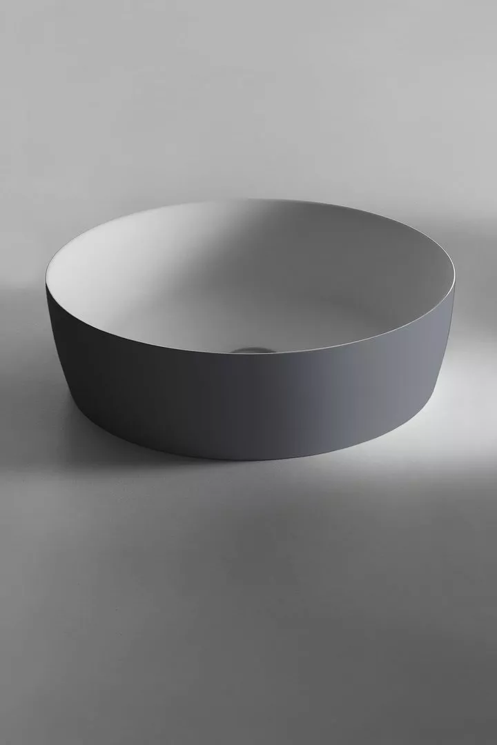 antoniolupi CATINO rundes Aufsatzbecken aus Flumood®, Durchmesser: 50cm, innen weiß matt, außen lackiert nach antoniolupi Farbkarte-CATINO-5-DIV