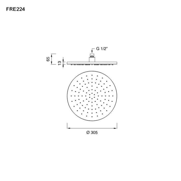 cea FRE224S runde Kopfbrause ohne Brausearm, D:305mm, edelstahl satiniert-FRE224S