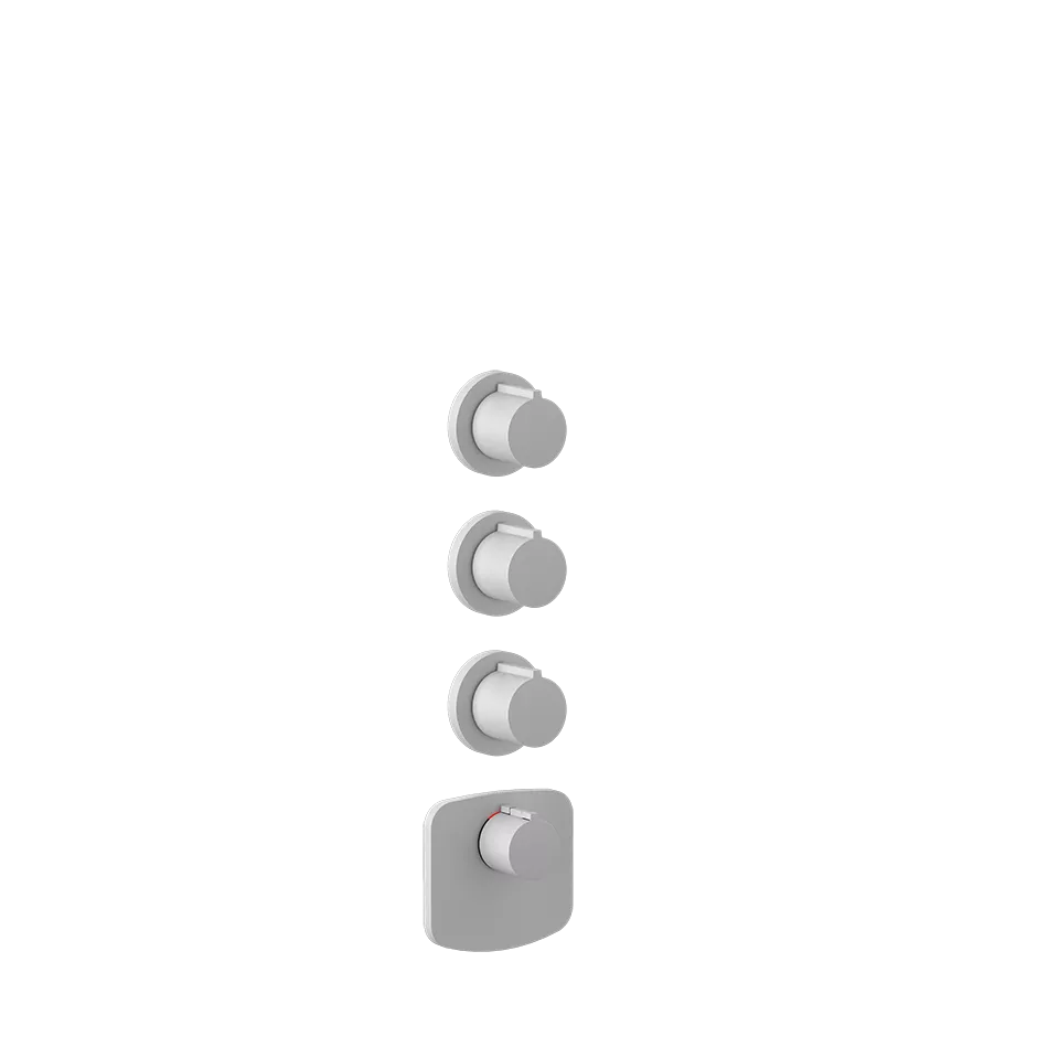 Gessi ANELLO Außenteil für Hochleistungsthermostat zur Wandmontage, 3-Wege, mit einzelnen Rosetten, weiß matt - 43236279 Gessi ANELLO Außenteil für Hochleistungsthermostat zur Wandmontage, 3-Wege, mit einzelnen Rosetten, weiß matt - 43236279