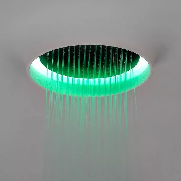 antoniolupi METEO_OUTL Decken-Einbaukopfbrause mit LED-Beleuchtung, edelstahl poliert/weiß-METEO_OUTL