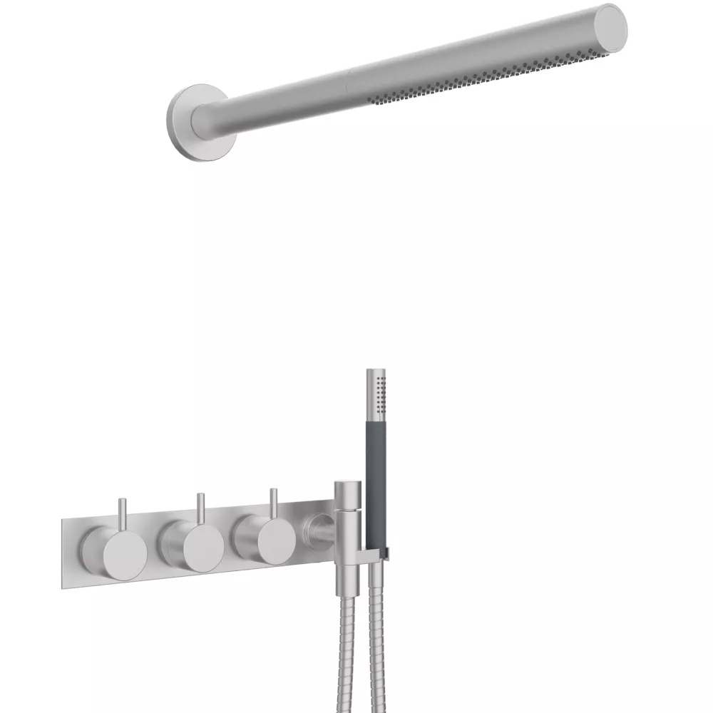vola 5474R-081ST Unterputz-Brause-Thermostat mit 2-Wege-Umstellung, Hebel:25mm, edelstahl-5474R-081ST-40