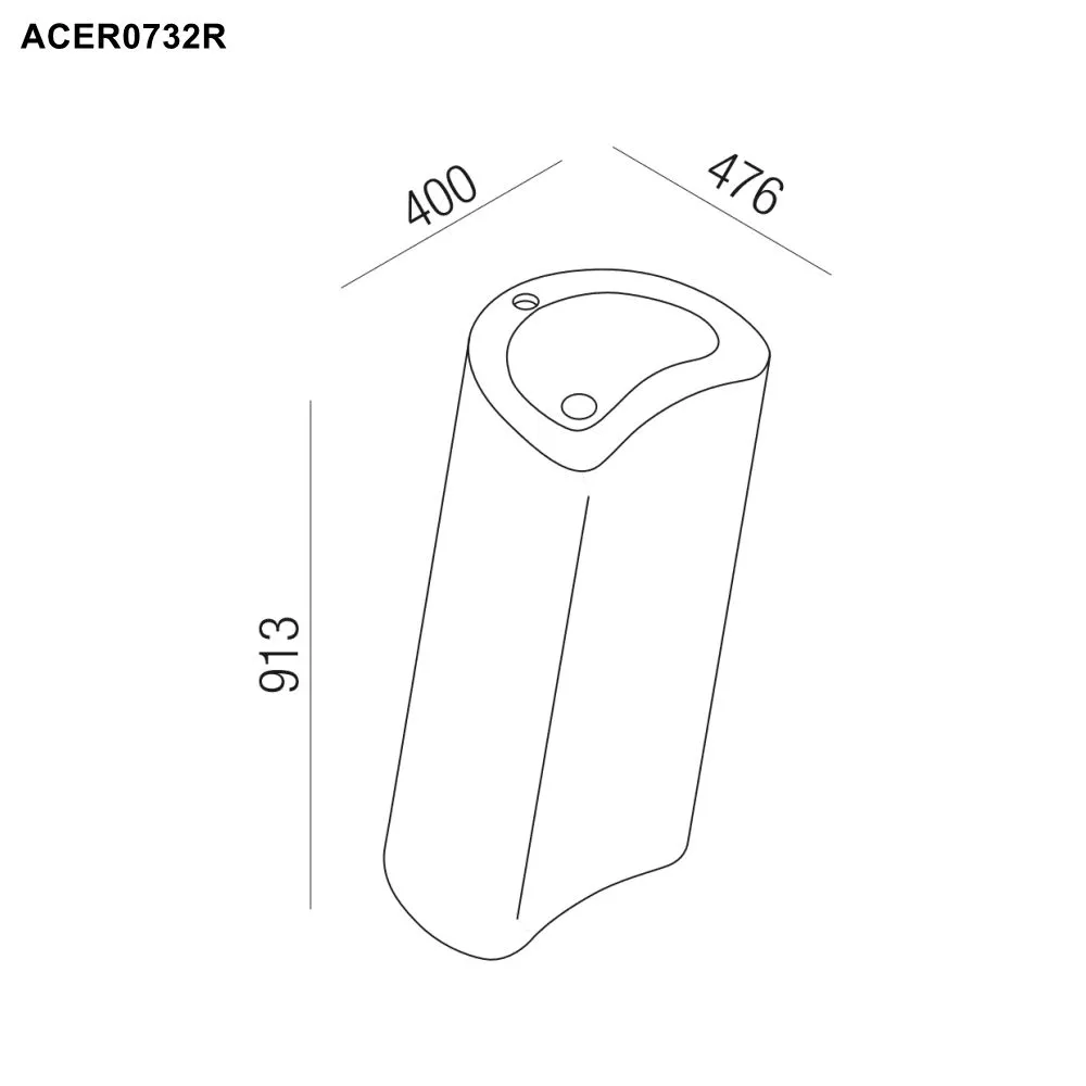Agape LITO 2 freistehendes Waschbecken aus Naturstein, Breite: 40cm, Tiefe: 47,6cm, Höhe: 91,3cm, inklusive Ablaufgarnitur, mit Hahnloch, bianco carrara - ACER0732RMC