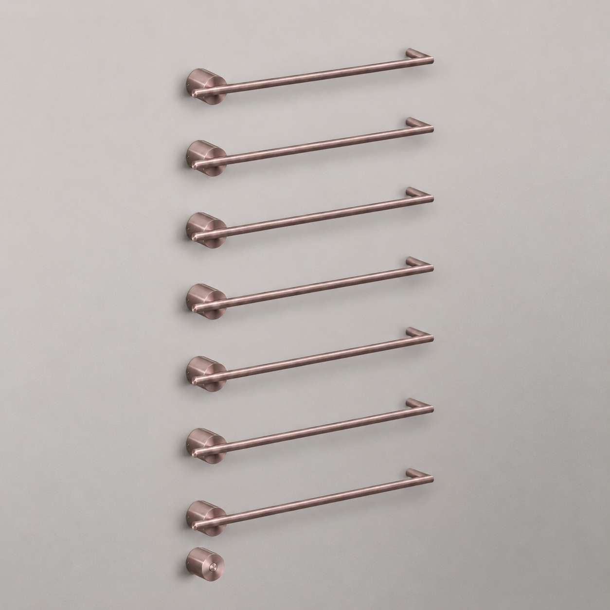 cea EQUILIBRIO elektrischer Handtuchwärmer mit 7 horizontalen Heizstäben mit Power-Taste, bronze satiniert - EQB17ZS
