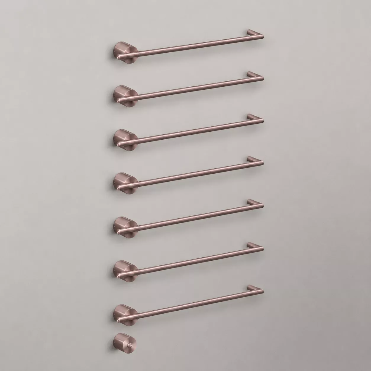 cea EQUILIBRIO elektrischer Handtuchwärmer mit 7 horizontalen Heizstäben mit Power-Taste, bronze satiniert - EQB17ZS cea EQUILIBRIO elektrischer Handtuchwärmer mit 7 horizontalen Heizstäben mit Power-Taste, bronze satiniert - EQB17ZS