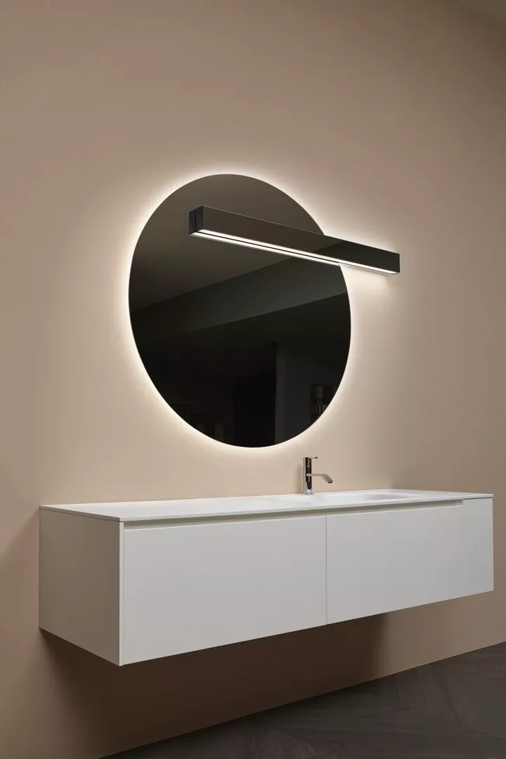 antoniolupi CIRCUS runder LED-Spiegel mit LUCENTE-Leuchte, Durchmesser: 72cm, Version rechts, Lichtfarbe: 4000K, neutralweiß-CIRCUS172W-DX-4000