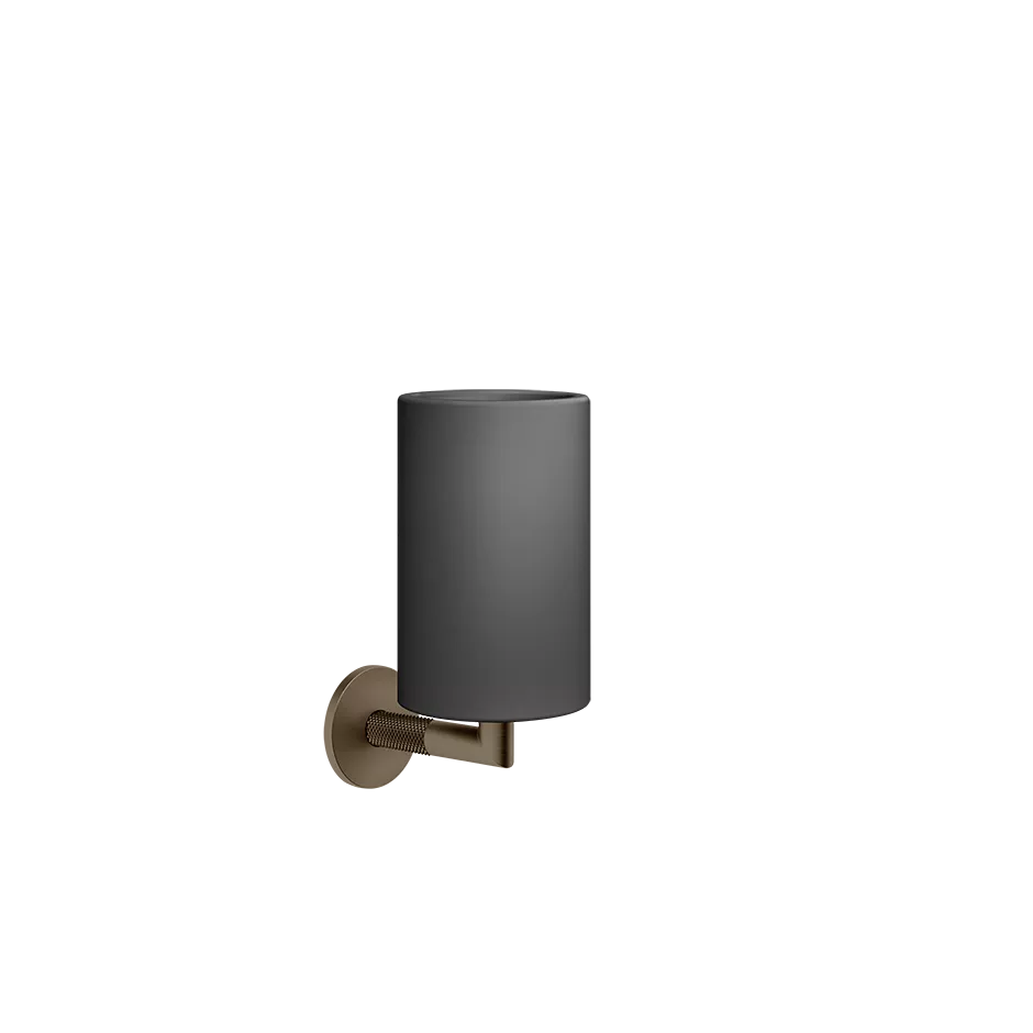 Gessi ANELLO Becherhalter zur Wandmontage, mit schwarzem Becher, coffee bronze gebürstet PVD - 63708761 Gessi ANELLO Becherhalter zur Wandmontage, mit schwarzem Becher, coffee bronze gebürstet PVD - 63708761