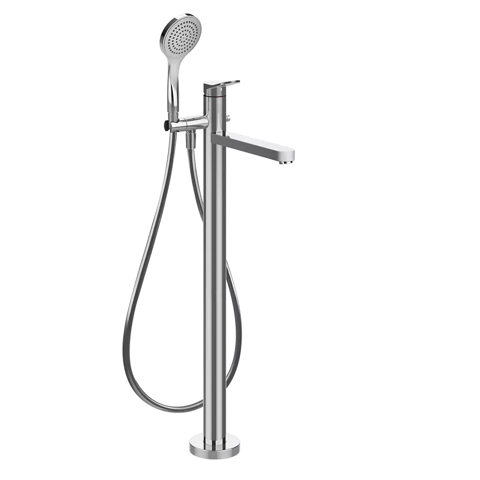 Gessi VIA MERAVIGLI Außenteil für freistehende Wannenarmatur mit Auslauf zur Bodenmontage, Ausladung: 248mm, mit automatischem 2-Wege-Umsteller zum Ziehen, Schlauch 1,50m, Brausehalter und Antikalk-Handbrause, chrom - 56028031 Gessi VIA MERAVIGLI Außenteil für freistehende Wannenarmatur mit Auslauf zur Bodenmontage, Ausladung: 248mm, mit automatischem 2-Wege-Umsteller zum Ziehen, Schlauch 1,50m, Brausehalter und Antikalk-Handbrause, chrom - 56028031