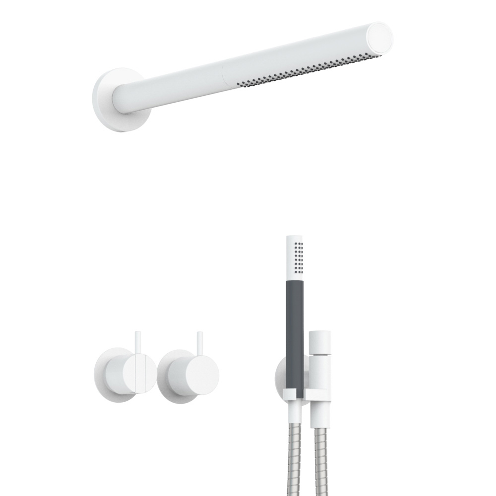 vola 2471-081ST Unterputz-Brause-Einhebelmischer mit 2-Wege-Umstellung, Hebel:25mm, weiß matt-2471-081ST-28