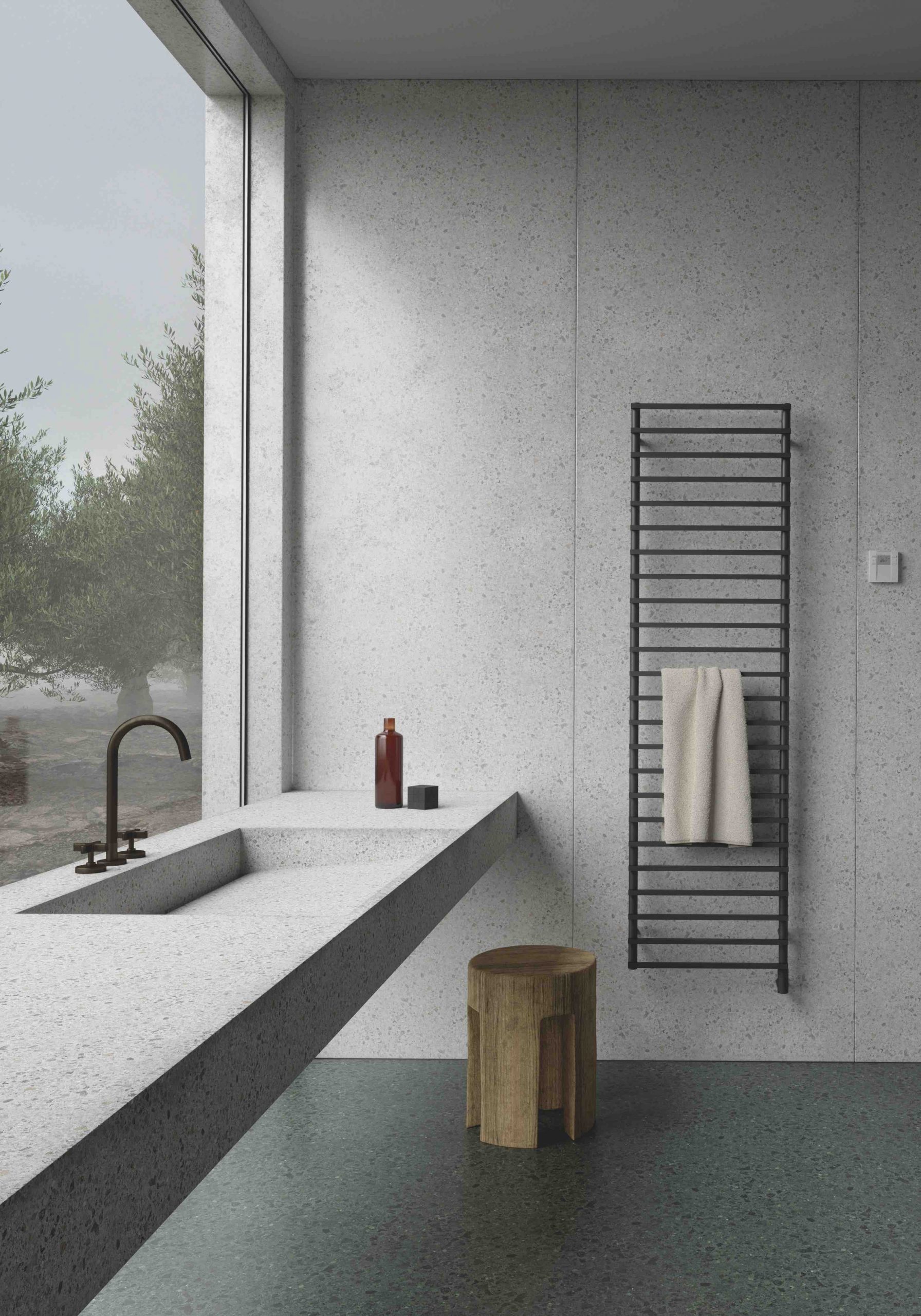 Tubes Radiatori SMART K elektrischer Handtuchwärmer mit Design-Verschlusskappe und Standard-Halterung, Breite: 40cm, Höhe: 77,9cm, lackiert nach Kategorie C0-SM15KEL#080040T5ST-C0