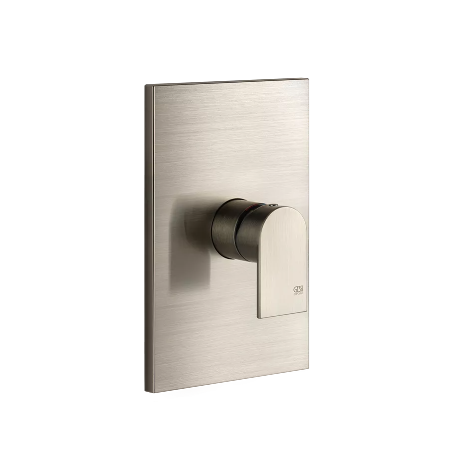 Gessi VIA MANZONI Fertigmontageset für Unterputz-Einhebelmischer für die Dusche/Wanne, ohne Umstellung, 1-Weg, Finox Optik - 44632149