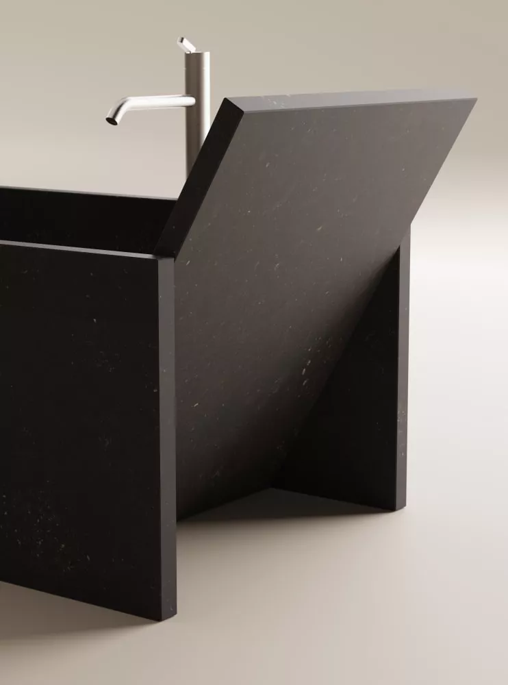 Agape FACE À FACE freistehende Badewanne aus Naturstein, Breite: 185,5cm, Tiefe: 73cm, Höhe: 76,5cm, bianco carrara - AVAS1094MC Agape FACE À FACE freistehende Badewanne aus Naturstein, Breite: 185,5cm, Tiefe: 73cm, Höhe: 76,5cm, bianco carrara - AVAS1094MC