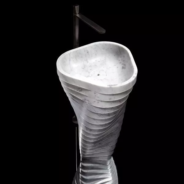 antoniolupi VORTICE freistehendes Waschbecken, 51,6x49,5x84,5cm, bianco cararra-VORTICE