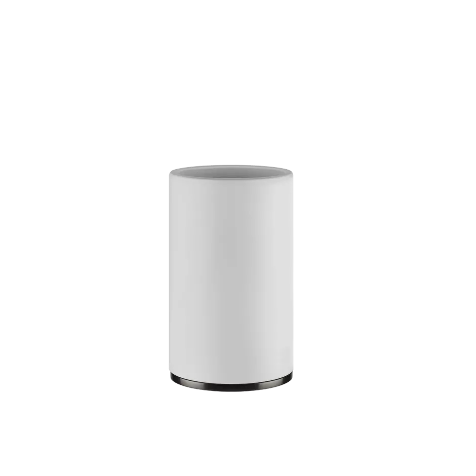 Gessi ANELLO Becherhalter mit weißem Becher, Standversion, metall schwarz gebürstet PVD - 58531707 Gessi ANELLO Becherhalter mit weißem Becher, Standversion, metall schwarz gebürstet PVD - 58531707