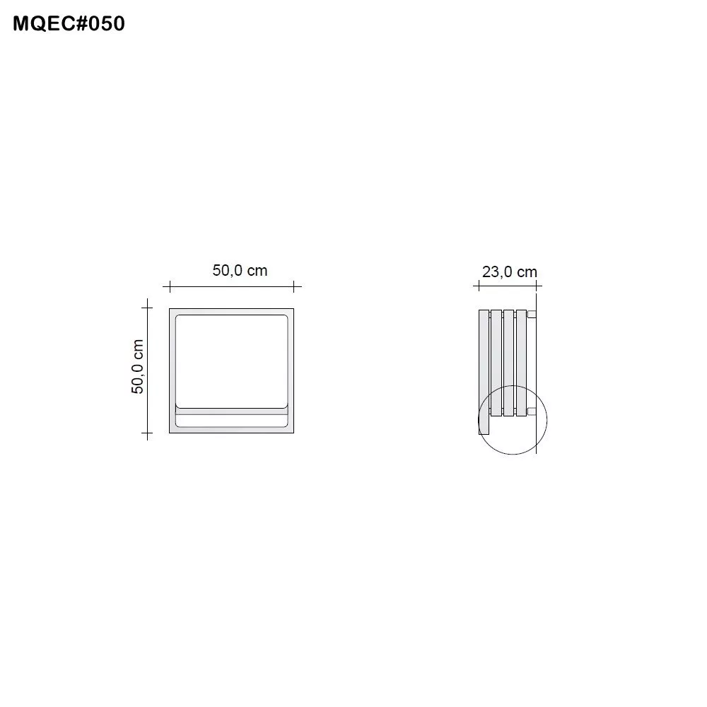 Tubes Radiatori MONTECARLO quadratischer elektrischer Handtuchwärmer, Breite: 50cm, Höhe: 50cm, lackiert nach Kategorie C3-MQEC#050-DIV-C3