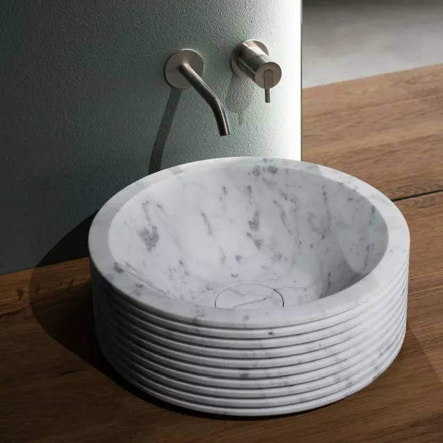 antoniolupi INTROVERSO rundes Aufsatzbecken, D:45cm, bianco carrara-INTROVERSO45
