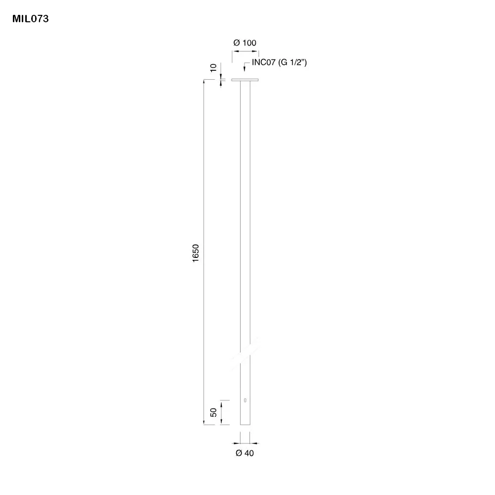 cea MIL 073 berührungsloser Decken-Auslauf, H:1650mm, edelstahl satiniert-MIL073S