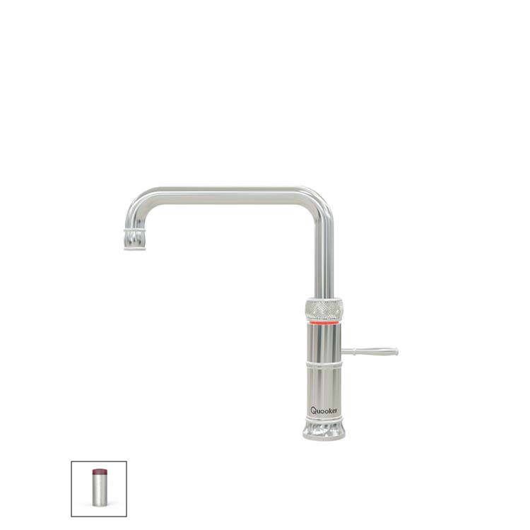 Quooker COMBI+ Classic Fusion Square Kochendwasserspender für Warm+Kaltwasseranschluss, chrom-22+CFSCHR