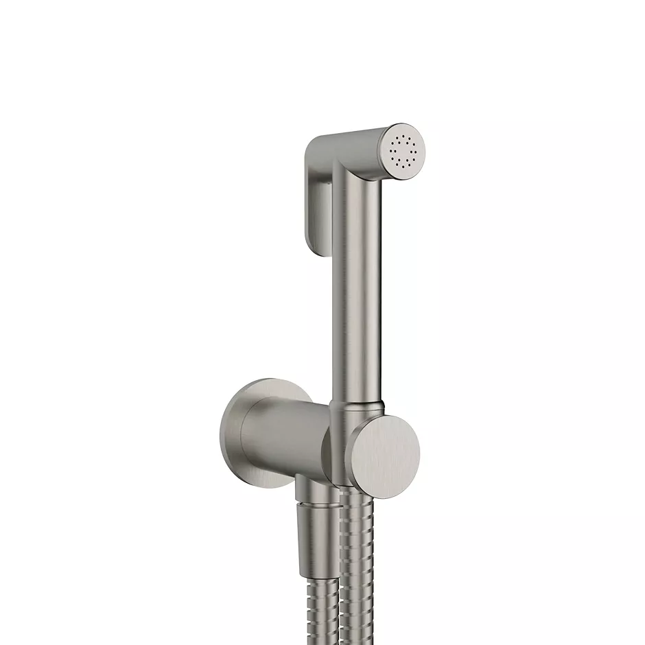 Gessi 316 Hygiene-Shut-Off-Handbrause mit Wandschlussbogen und Brausehalter zur Wandmontage, 1/2 Anschluss, chrom gebürstet - 14331147 Gessi 316 Hygiene-Shut-Off-Handbrause mit Wandschlussbogen und Brausehalter zur Wandmontage, 1/2 Anschluss, chrom gebürstet - 14331147