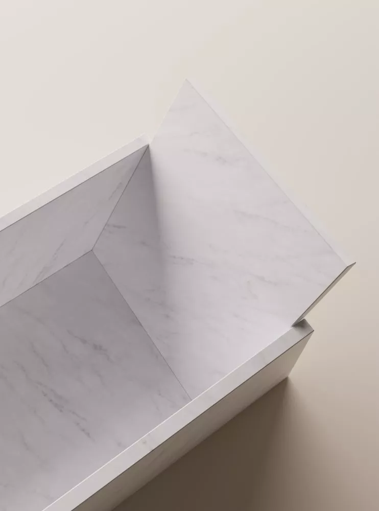 Agape FACE À FACE freistehende Badewanne aus Naturstein, Breite: 185,5cm, Tiefe: 73cm, Höhe: 76,5cm, bianco carrara - AVAS1094MC Agape FACE À FACE freistehende Badewanne aus Naturstein, Breite: 185,5cm, Tiefe: 73cm, Höhe: 76,5cm, bianco carrara - AVAS1094MC