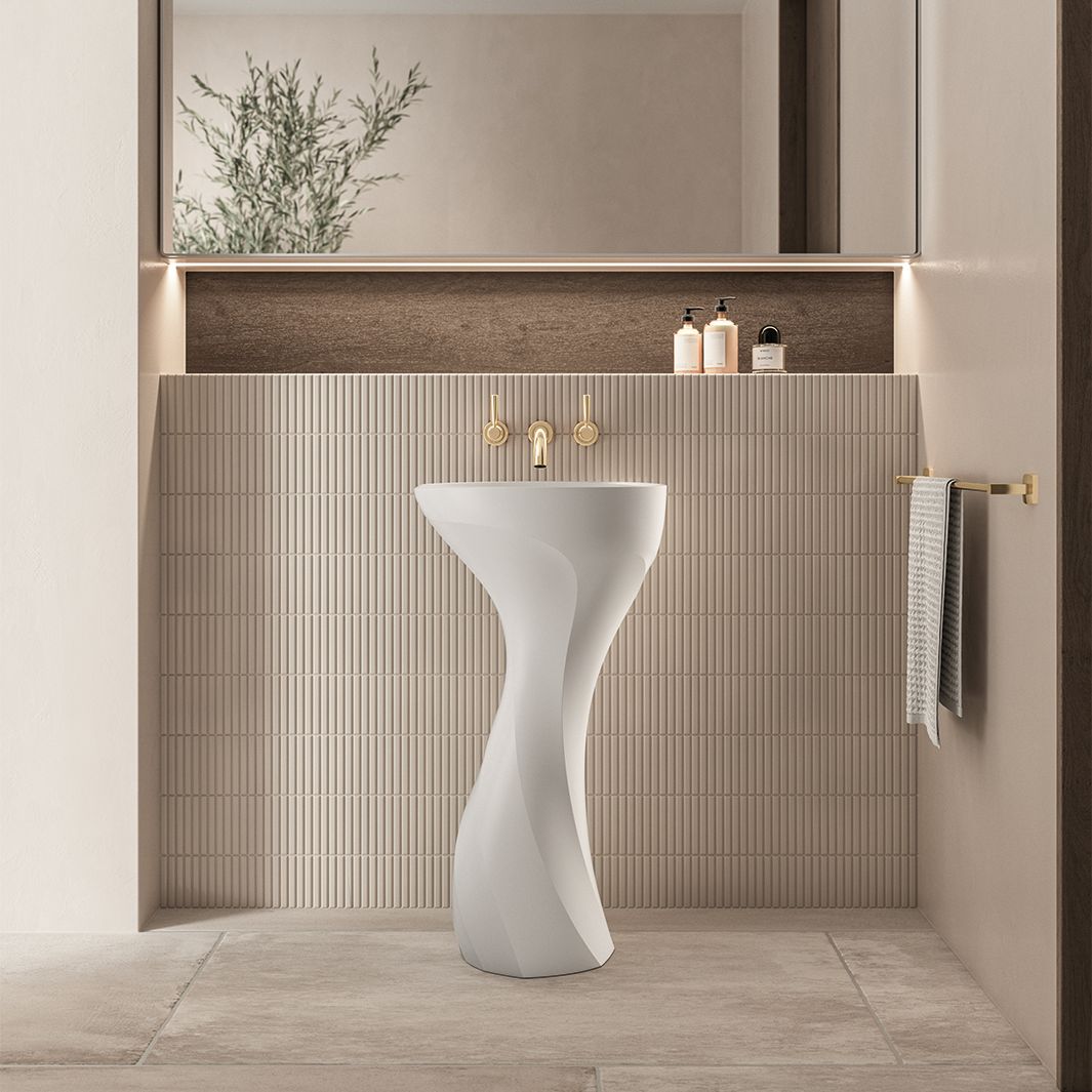 victoria + albert SEROS freistehendes Waschbecken mit Bodenablauf, 49x40,1x90cm-FS-SER-49-NO