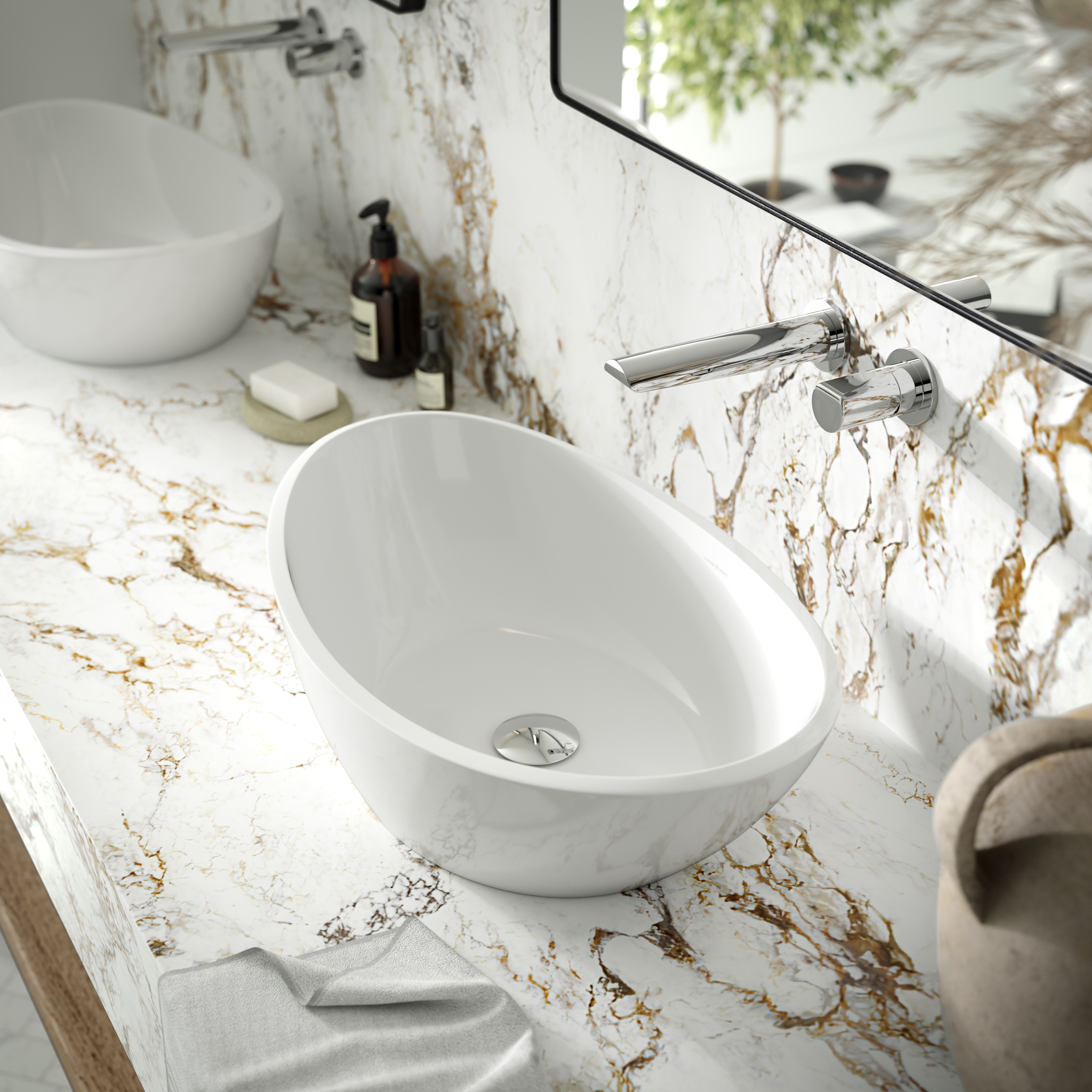 victoria + albert AMALFI Aufsatzbecken, 55x34x17cm-VB-AML-55-NO