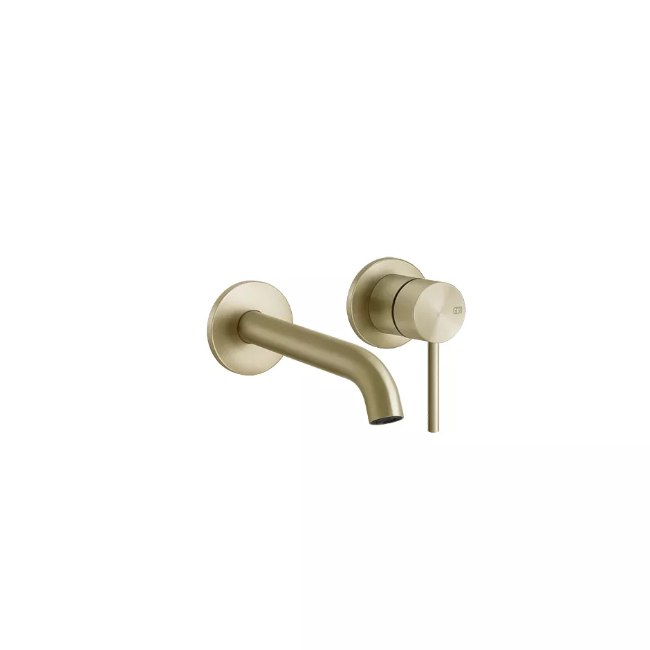 Gessi 316 FLESSA Außenteil für Waschtisch-Einhebelmischer mit Auslauf zur Wandmontage, Ausladung: 171-201mm, einzelne Ø65mm Rosetten, Griff-Stifte für Betätigung in 32mm und 61mm enthalten, messing gebürstet PVD - 54086727 Gessi 316 FLESSA Außenteil für Waschtisch-Einhebelmischer mit Auslauf zur Wandmontage, Ausladung: 171-201mm, einzelne Ø65mm Rosetten, Griff-Stifte für Betätigung in 32mm und 61mm enthalten, messing gebürstet PVD - 54086727