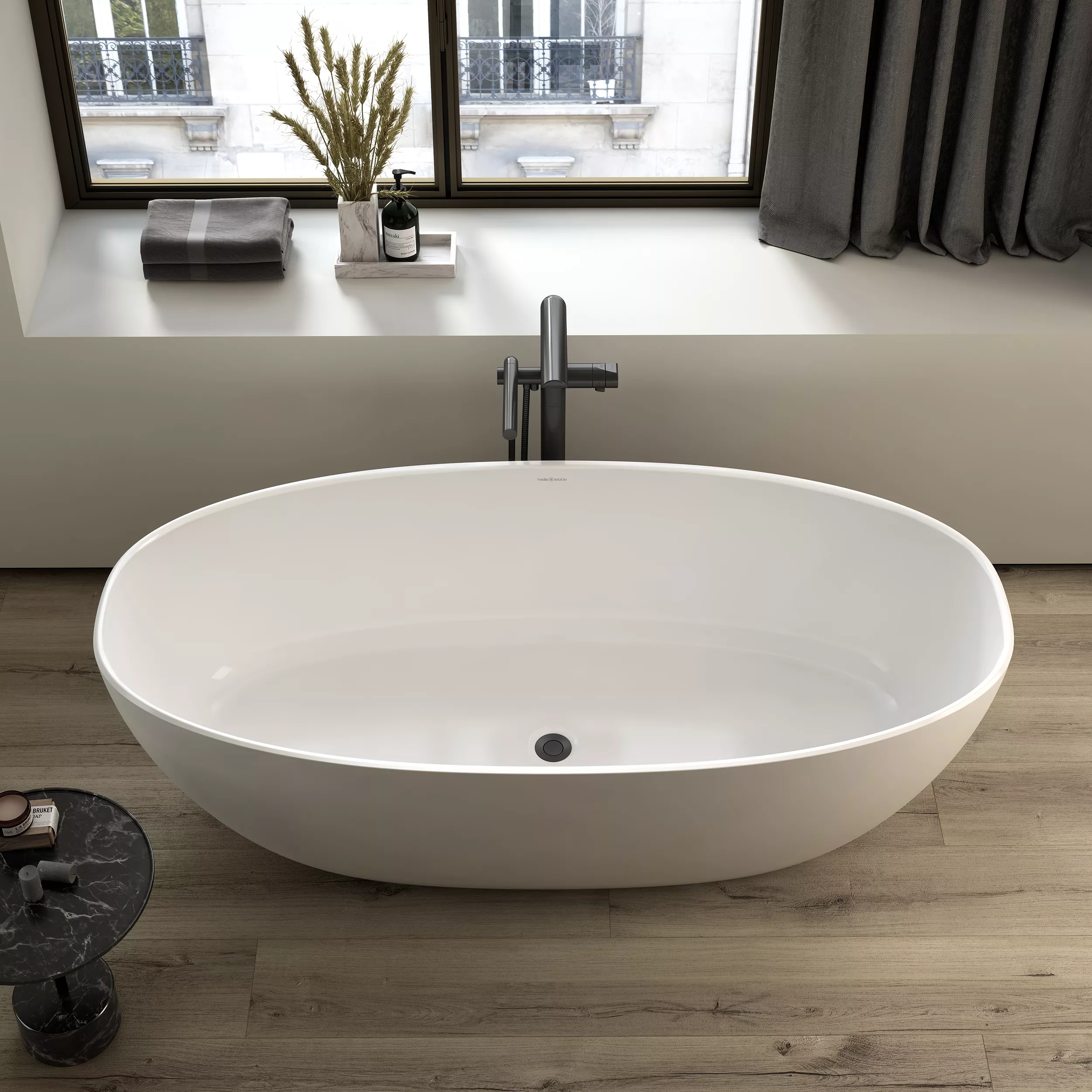 victoria + albert BARCELONA freistehende Badewanne, 170x81x54cm-BA2M-N-SM-NO