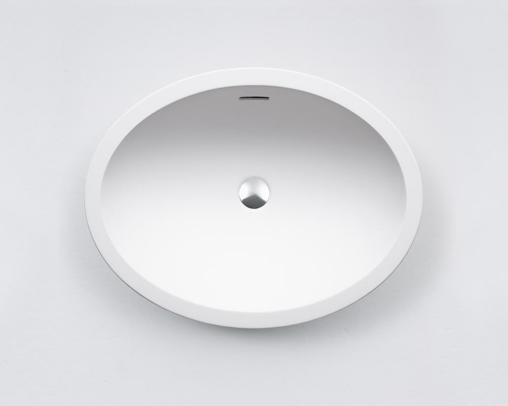 Agape SPOON XL Aufsatzbecken aus Cristalplant® mit Überlauf, Breite: 63,2cm, Tiefe: 48,2cm, Höhe: 17,2cm, weiß matt - ACER0713Z