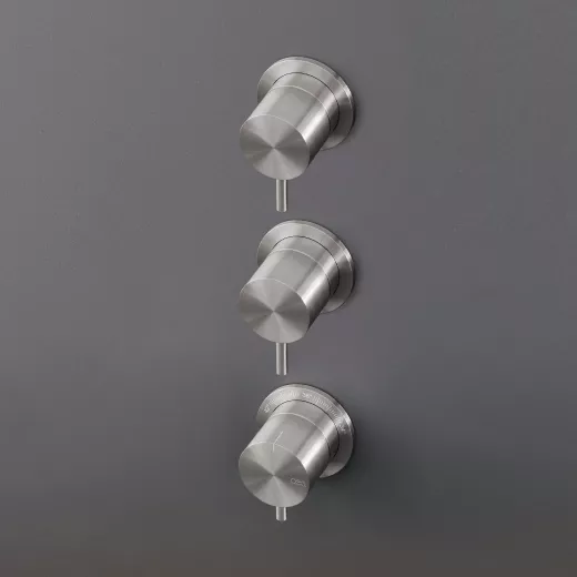 cea MIL 62 Wand-Thermostat mit 2 Absperrventilen, edelstahl satiniert-MIL62S