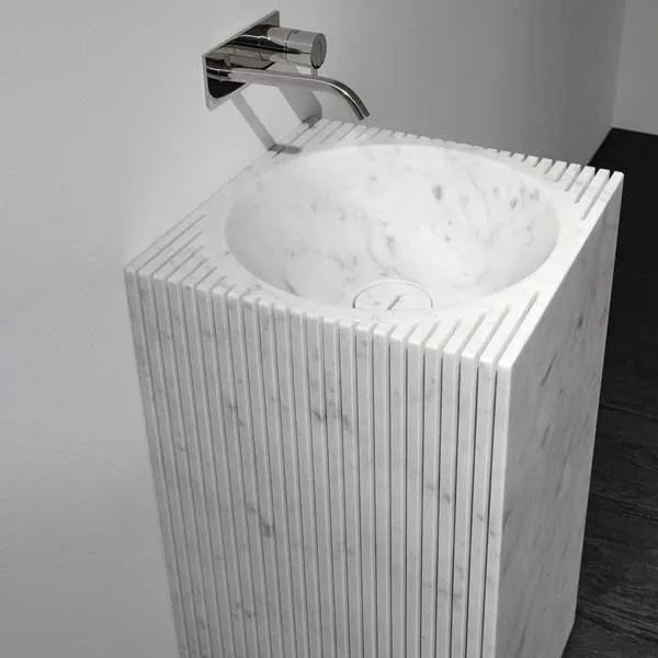 antoniolupi CONTROVERSO freistehendes Waschbecken, 45x45x85cm, bianco carrara-CONTROVERSO