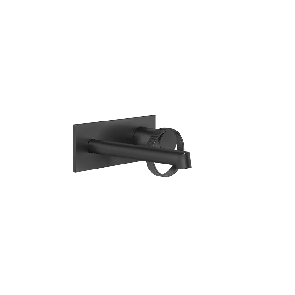 Gessi ANELLO Außenteil für Waschtisch-Einhebelmischer mit Auslauf zur Wandmontage, Ausladung: 130-160mm, mit rechteckiger Platte, ohne Ablaufgarnitur, schwarz matt - 63388299 Gessi ANELLO Außenteil für Waschtisch-Einhebelmischer mit Auslauf zur Wandmontage, Ausladung: 130-160mm, mit rechteckiger Platte, ohne Ablaufgarnitur, schwarz matt - 63388299