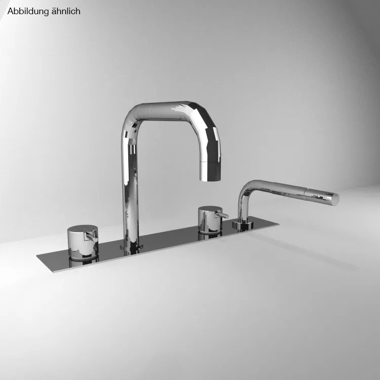 vola BK10B Wannen-Einhebelmischer mit Brause für Wannenrand, Ausladung:200mm, Hebel:25mm, chrom-BK10B-16
