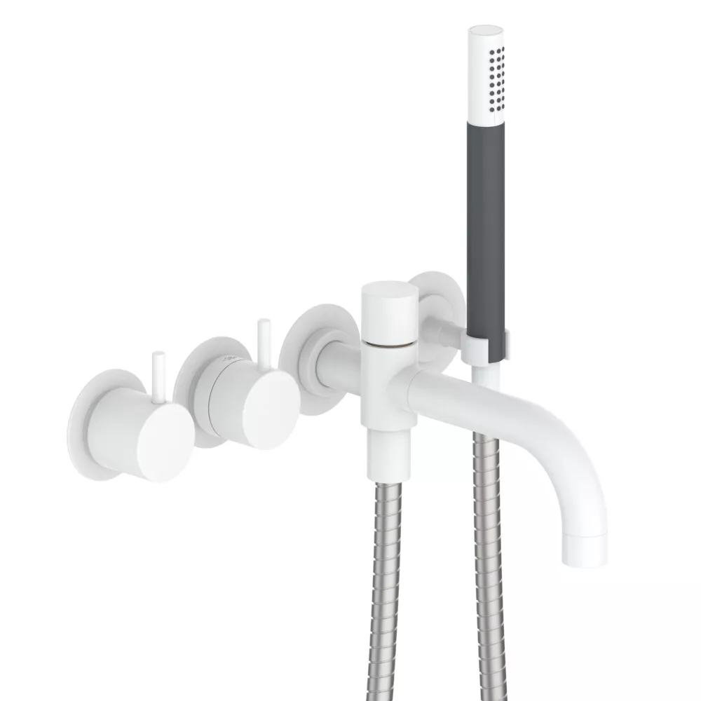 vola 5141DT8 Unterputz-Wannen-Thermostat, Ausladung:200mm, Hebel:25mm, weiß matt-5141DT8-28